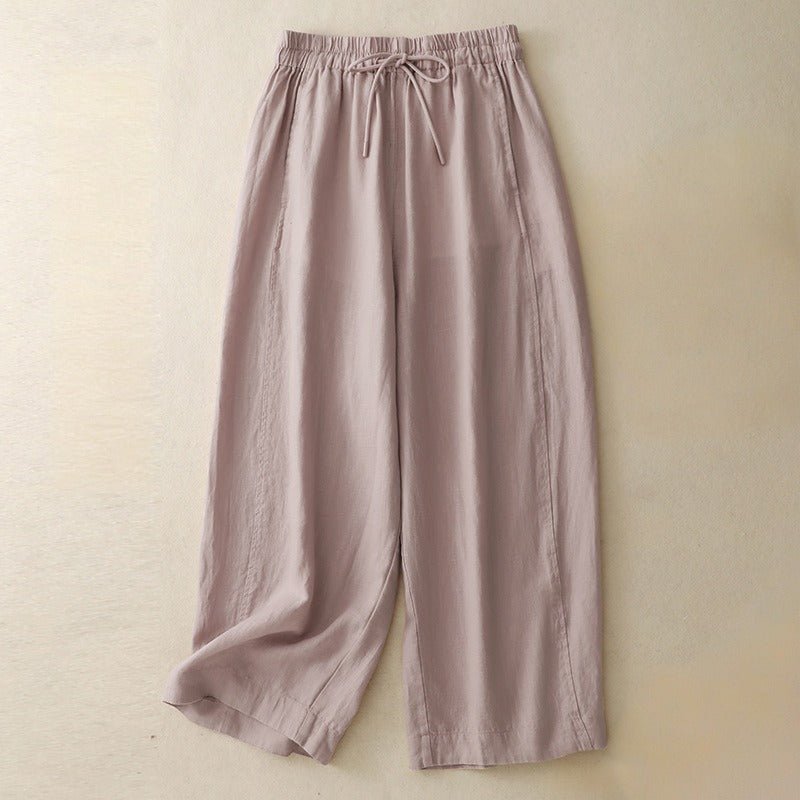 ELLA LINEN PANTS (Light Pink XS) - | Zavonix