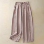 ELLA LINEN PANTS (Navy Blue XS) - | Zavonix