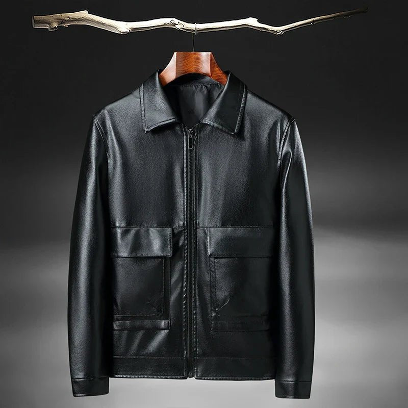 Ellaro — Premium Tailored Leather Jacket with Front Pockets - Zavonix