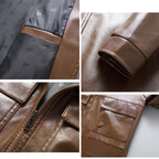 Ellaro — Premium Tailored Leather Jacket with Front Pockets (Black S) - | Zavonix