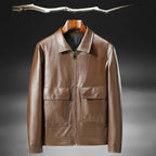 Ellaro — Premium Tailored Leather Jacket with Front Pockets (Black S) - | Zavonix