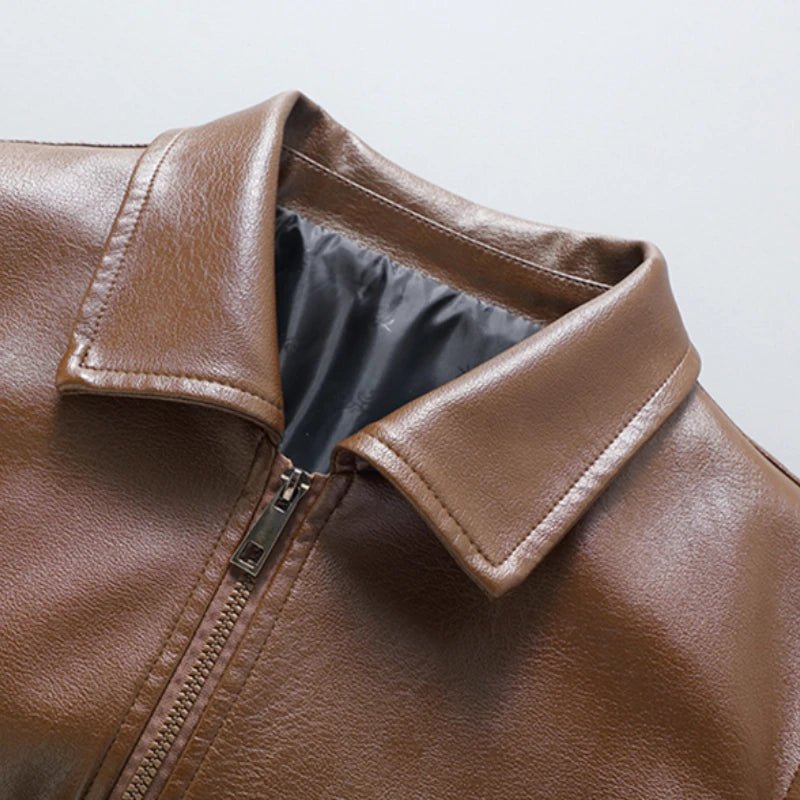 Ellaro — Premium Tailored Leather Jacket with Front Pockets (Black S) - | Zavonix