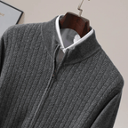 Ellis Cashmere Sweater — Soft Merino Wool Blend with Cozy Warmth (Grey S) - | Zavonix