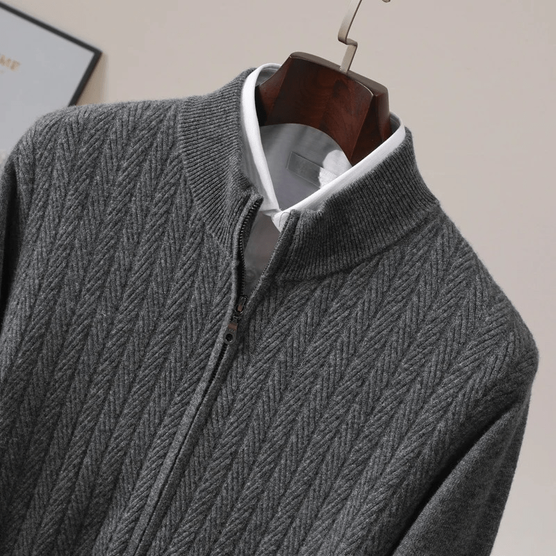 Ellis Cashmere Sweater — Soft Merino Wool Blend with Cozy Warmth (Grey S) - | Zavonix