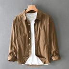 Ellora Linen Jacket — Soft Breathable Sun - Washed Brown Jacket (Green XS) - | Zavonix