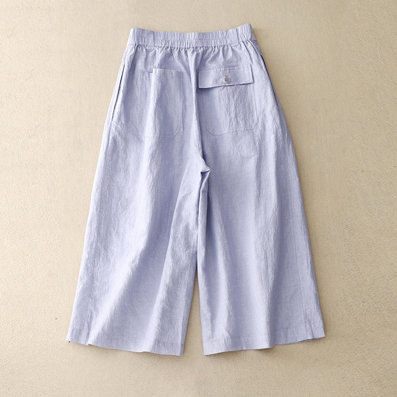 Elowen — Pleated Linen Trousers with Lightweight Comfort (Gray XS) - | Zavonix