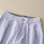 Elowen — Pleated Linen Trousers with Lightweight Comfort (Gray XS) - | Zavonix
