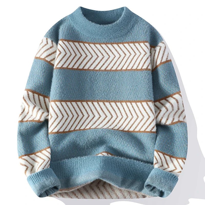 Elowen Sweater — Cozy Knit Pullover with Artistic Pattern (Gray XS) - | Zavonix