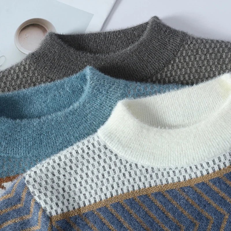Elowen Sweater — Cozy Knit Pullover with Artistic Pattern (Gray XS) - | Zavonix