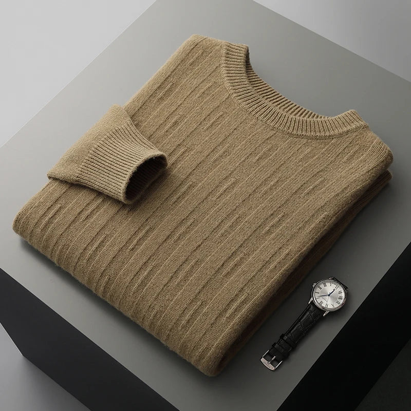 Elrien — Cashmere Merino Wool Sweater with Mock Neck (Green S) - | Zavonix