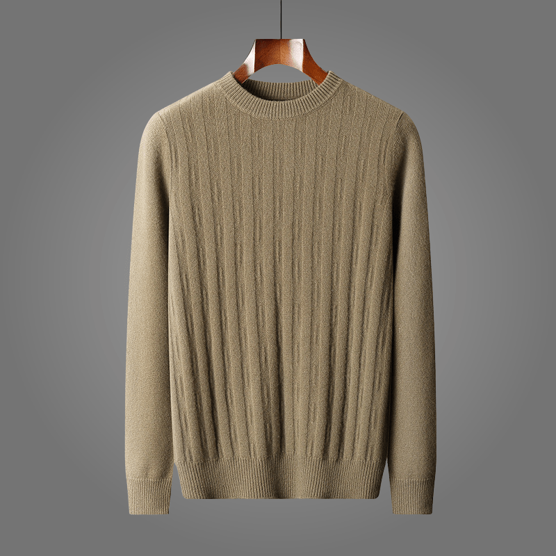 Elrien — Cashmere Merino Wool Sweater with Mock Neck (Green S) - | Zavonix