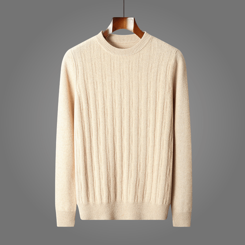 Elrien — Cashmere Merino Wool Sweater with Mock Neck (Beige S) - | Zavonix
