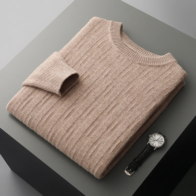Elrien — Cashmere Merino Wool Sweater with Mock Neck (Camel S) - | Zavonix