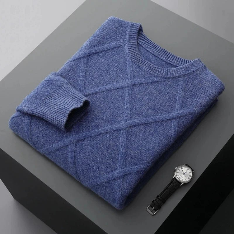 Elsin Merino — Soft Wool Sweater with Tailored Fit and Warmth (Blue S) - | Zavonix