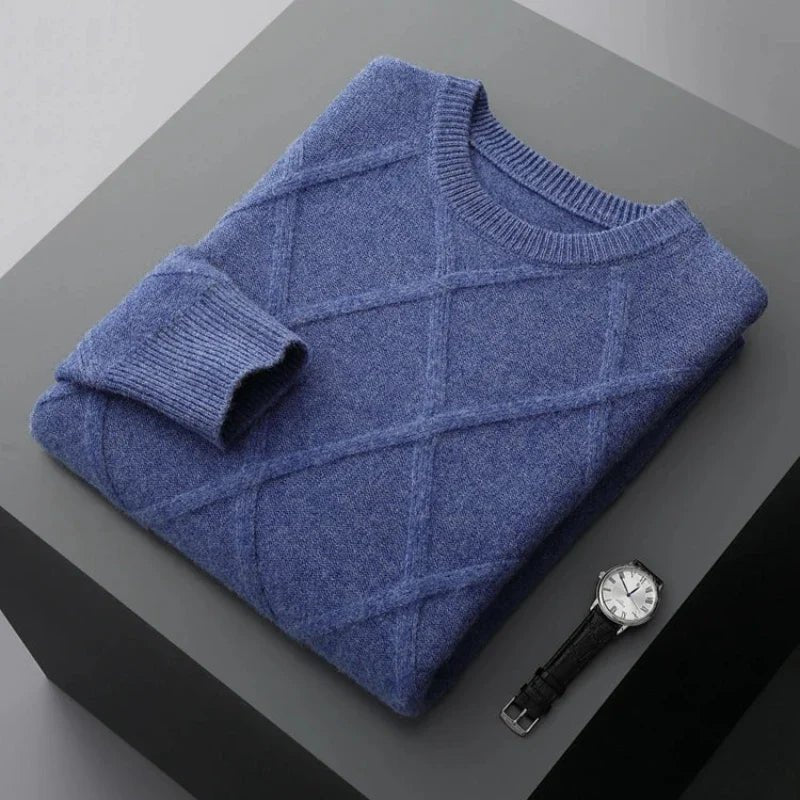 Elsin Merino — Soft Wool Sweater with Tailored Fit and Warmth (Blue S) - | Zavonix