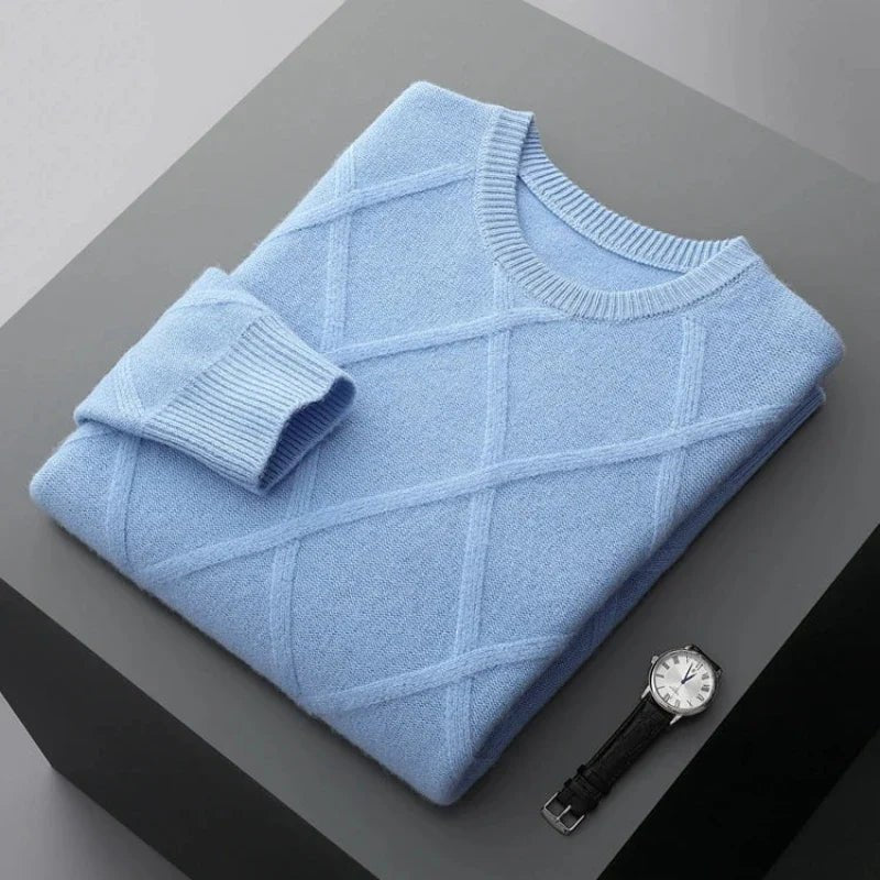 Elsin Merino — Soft Wool Sweater with Tailored Fit and Warmth (Blue S) - | Zavonix