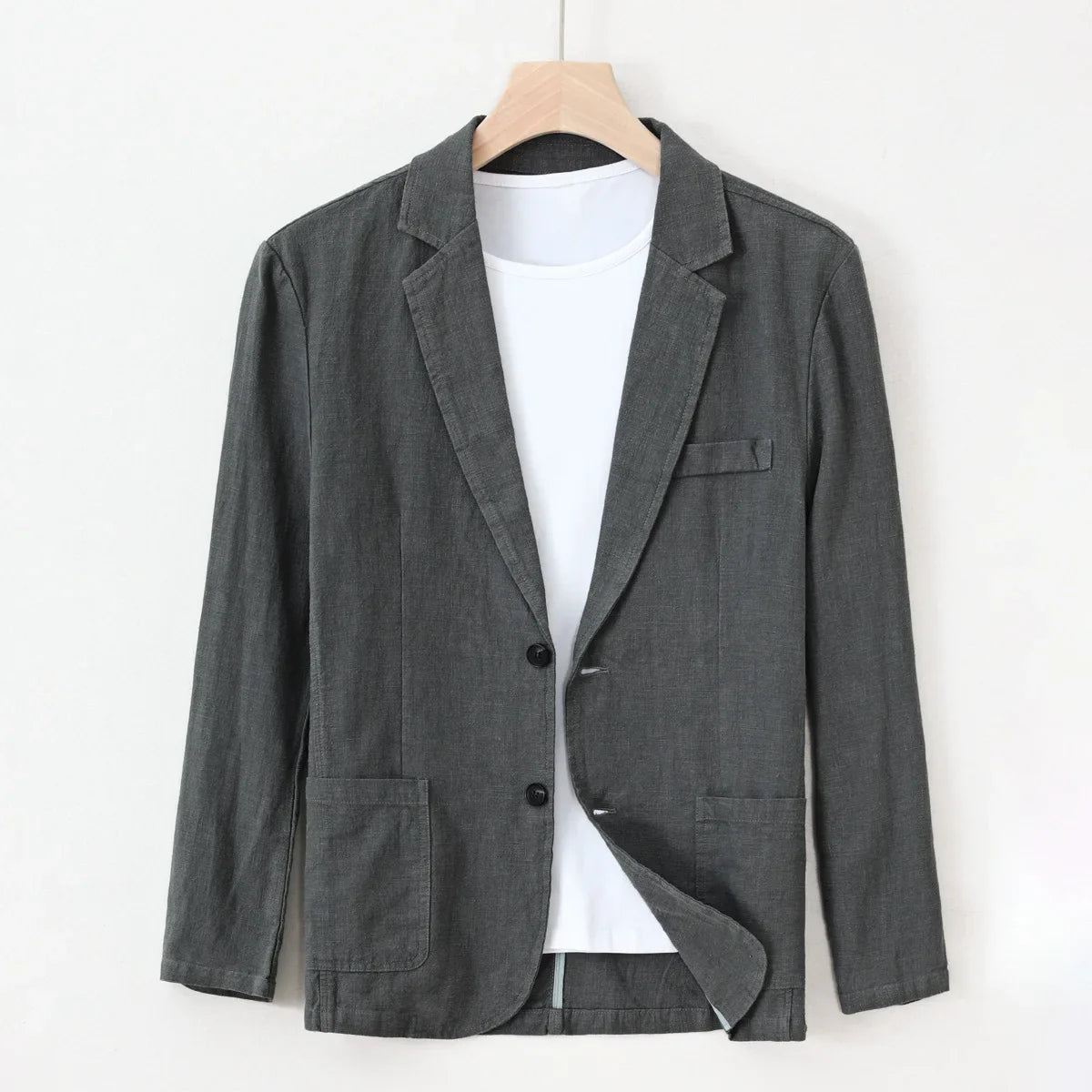 Elston Blazer — Lightweight Ramie Cotton Blazer with Tailored Fit (Black XS) - | Zavonix