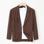 Elston Blazer — Lightweight Ramie Cotton Blazer with Tailored Fit (Black XS) - | Zavonix