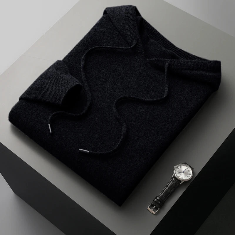 Elara Hoodie — Premium Wool Cashmere Blend Hoodie for Warmth (Black XS) - | Zavonix