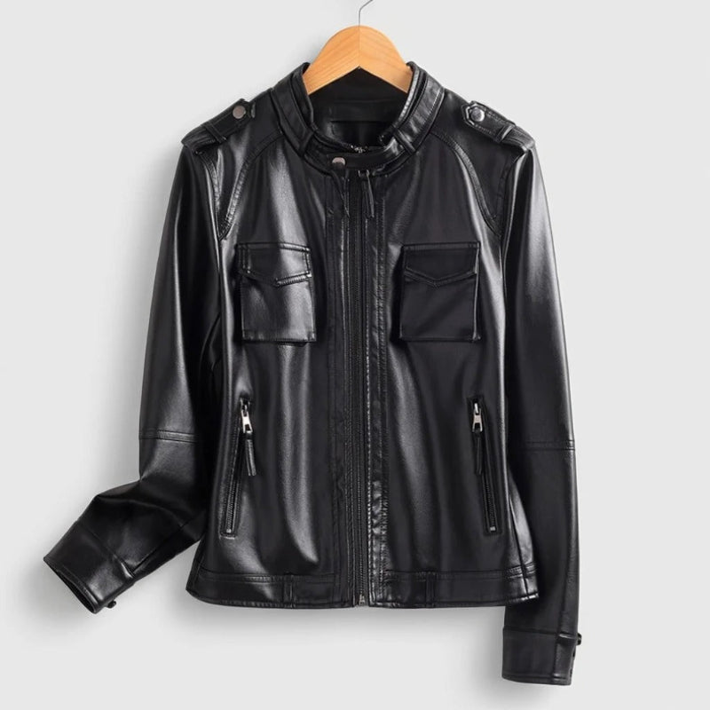 EVANA™ LEATHER COAT (Black XS) - | Zavonix
