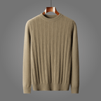 Elrien — Cashmere Merino Wool Sweater with Mock Neck (Orange S) - | Zavonix