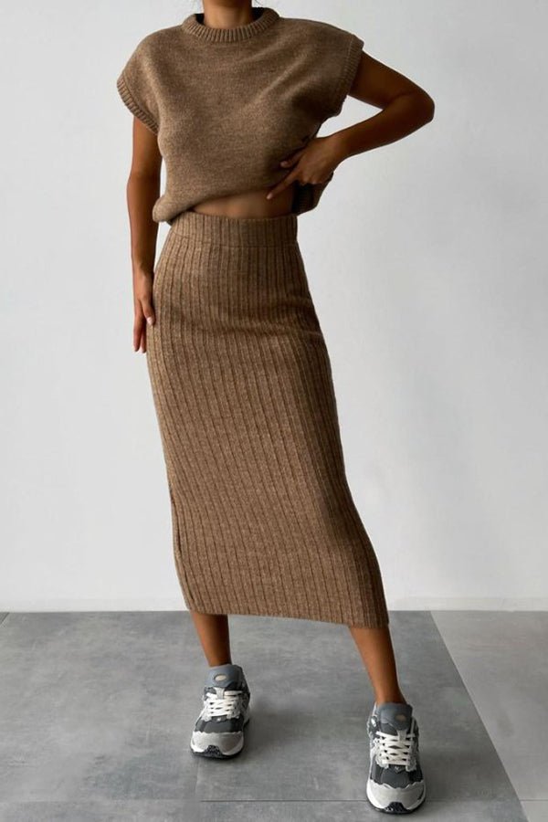 Ember Ribbed Sweater Skirt Set Product Image 01