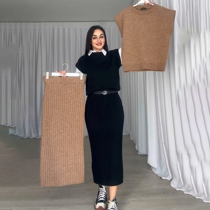 Ember Ribbed Sweater Skirt Set Product Image 02