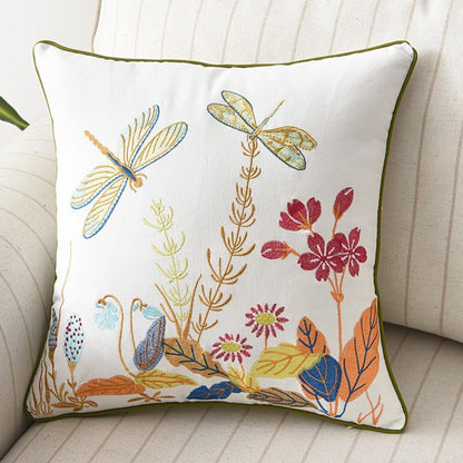 Embroidered Butterfly Cushion Cover in Cotton-Linen Blend – 45x45 cm Decorative Pillow Case 10