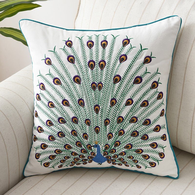 Embroidered Butterfly Cushion Cover in Cotton-Linen Blend – 45x45 cm Decorative Pillow Case 9