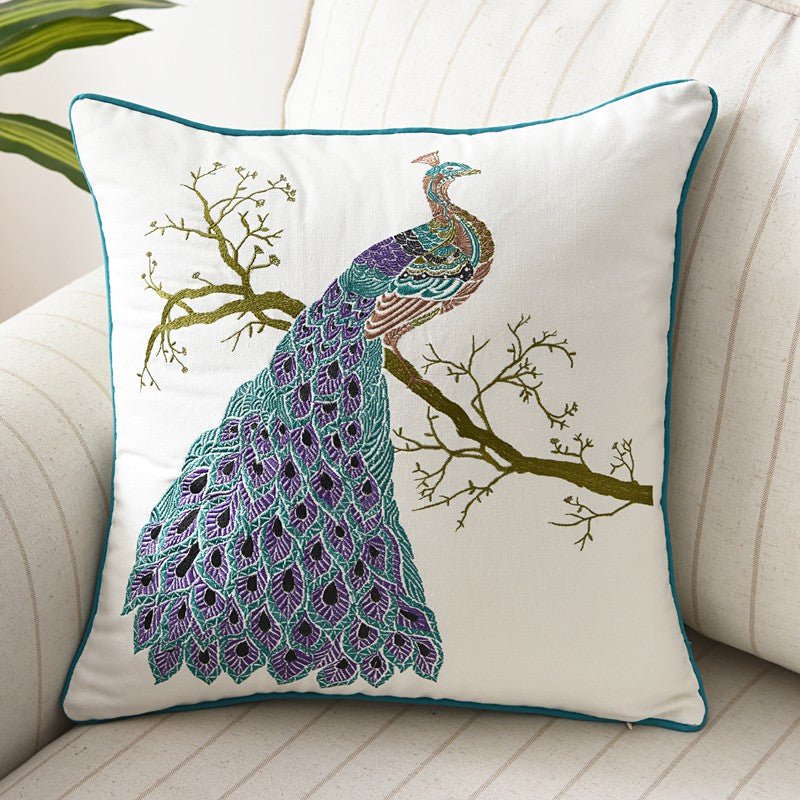 Embroidered Butterfly Cushion Cover in Cotton-Linen Blend – 45x45 cm Decorative Pillow Case 8