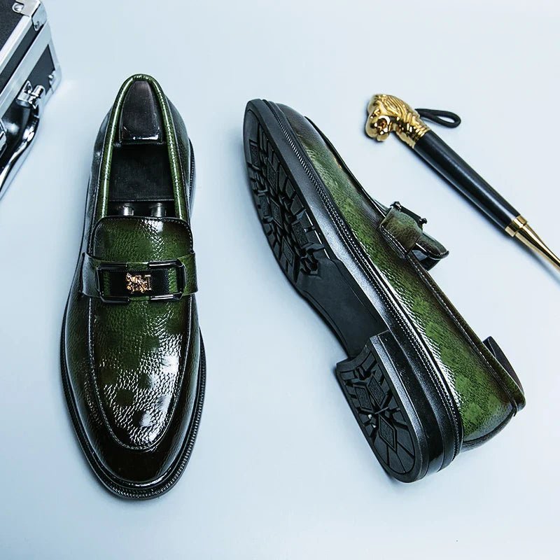 "Emerald Lion" Slip - On Loafer (Brown 6) - | Zavonix