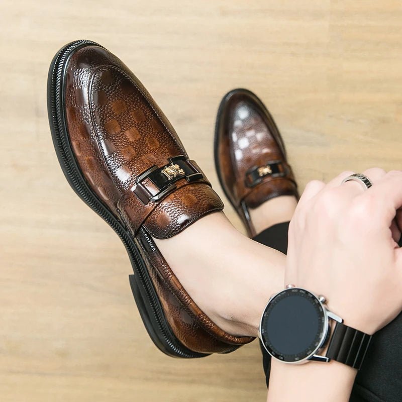 "Emerald Lion" Slip - On Loafer (Brown 6) - | Zavonix