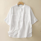 EMILIA Linen Shirt (White XS) - | Zavonix