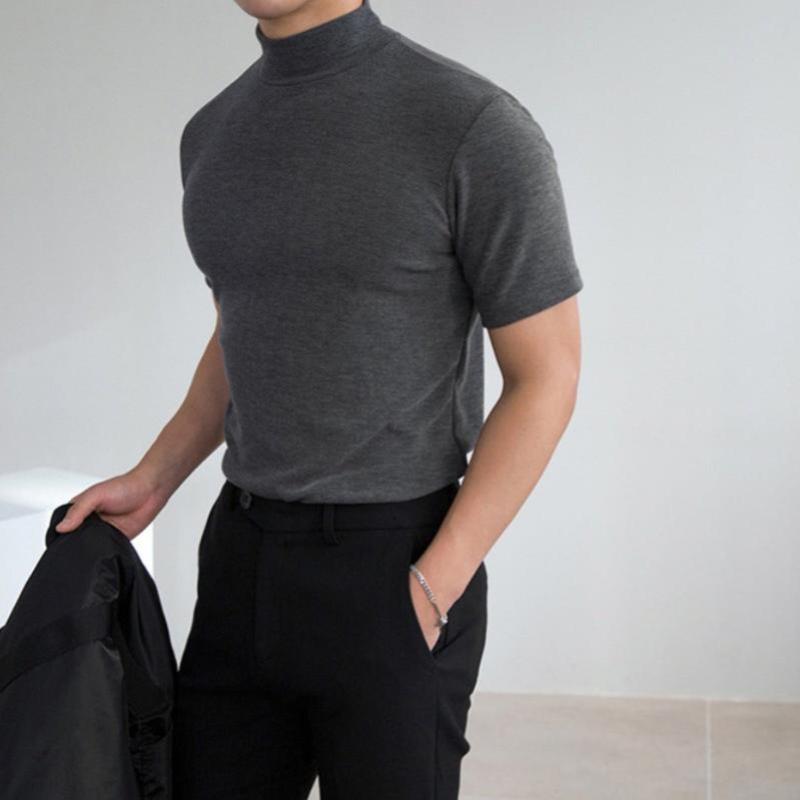 Emoryliss — Wrinkle - Resistant Silky Mock Neck Shirt with Relaxed Fit (White S) - | Zavonix