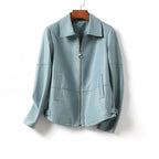 ENRICA™ SHEEP LEATHER JACKET (Blue XS) - | Zavonix