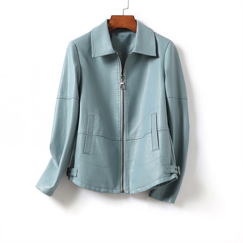 ENRICA™ SHEEP LEATHER JACKET (Blue XS) - | Zavonix
