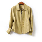 ENRICA™ SHEEP LEATHER JACKET (Camel XS) - | Zavonix