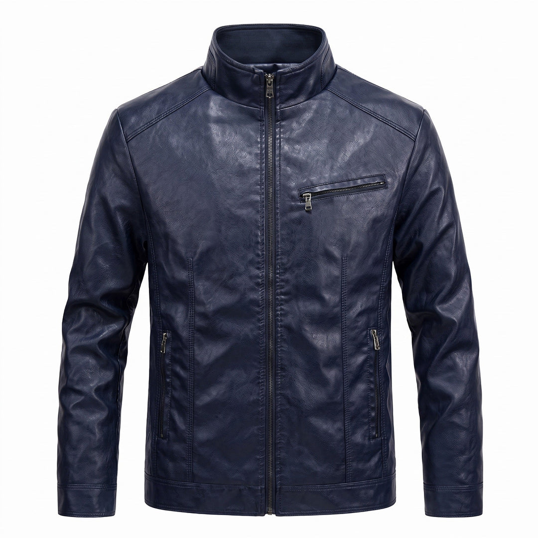 Erdovask Stand-Collar Leather Jacket product image 1