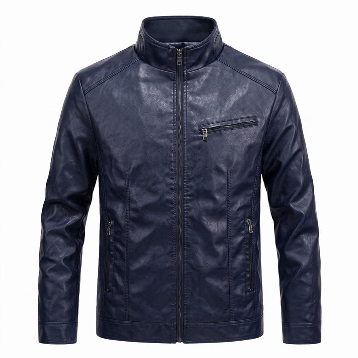 Erdovask Stand-Collar Leather Jacket product image 1