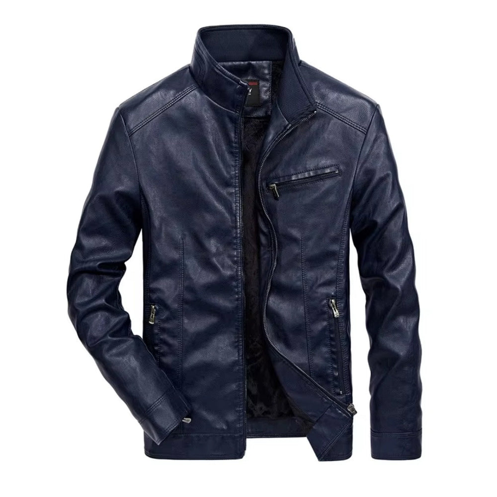 Erdovask Stand-Collar Leather Jacket product image 2