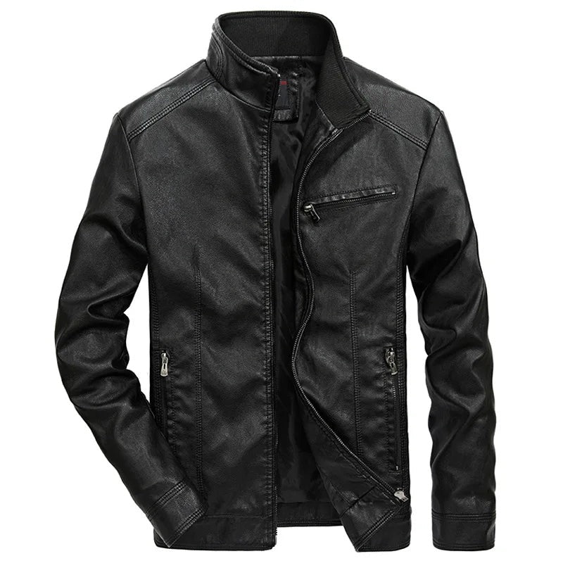 Erdovask Stand-Collar Leather Jacket product image 3