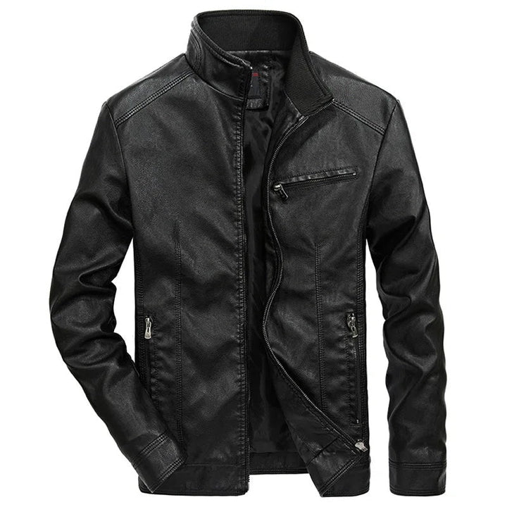 Erdovask Stand-Collar Leather Jacket product image 3