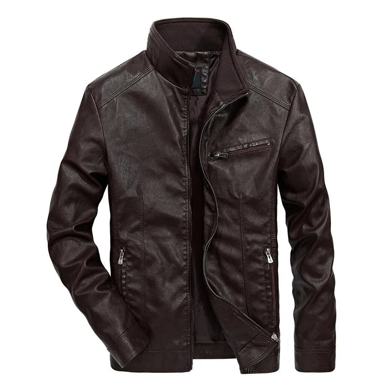 Erdovask Stand-Collar Leather Jacket product image 4