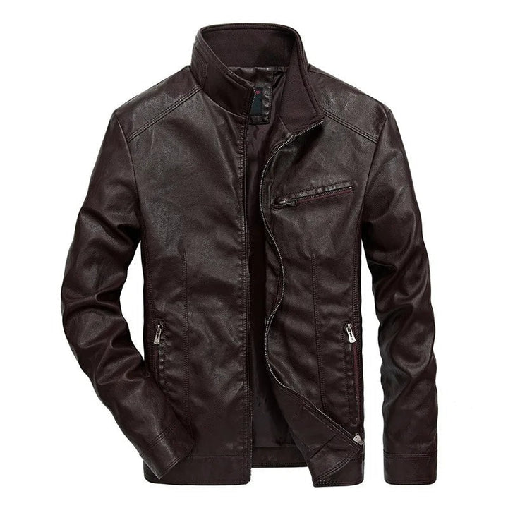 Erdovask Stand-Collar Leather Jacket product image 4