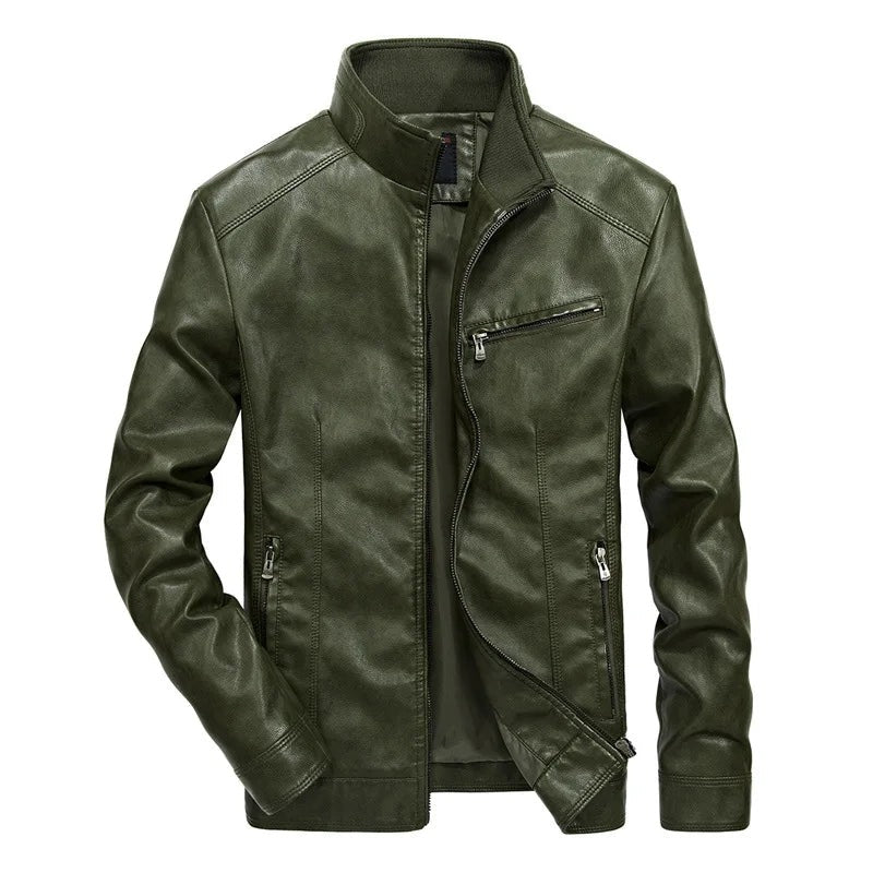 Erdovask Stand-Collar Leather Jacket product image 5