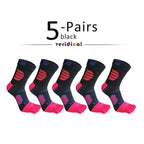 Ergonomic Cotton Blend Toe Socks — Breathable Support for All - Day Comfort (5 Pairs black 1 ) - | Zavonix