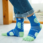 Ergonomic Cotton Blend Toe Socks — Breathable Support for All - Day Comfort (5 Pairs black ) - | Zavonix