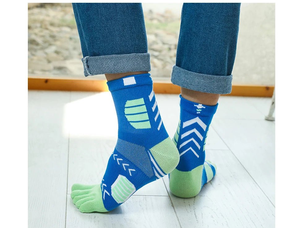 Ergonomic Cotton Blend Toe Socks — Breathable Support for All - Day Comfort (5 Pairs black ) - | Zavonix