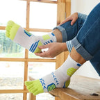 Ergonomic Cotton Blend Toe Socks — Breathable Support for All - Day Comfort (5 Pairs black ) - | Zavonix