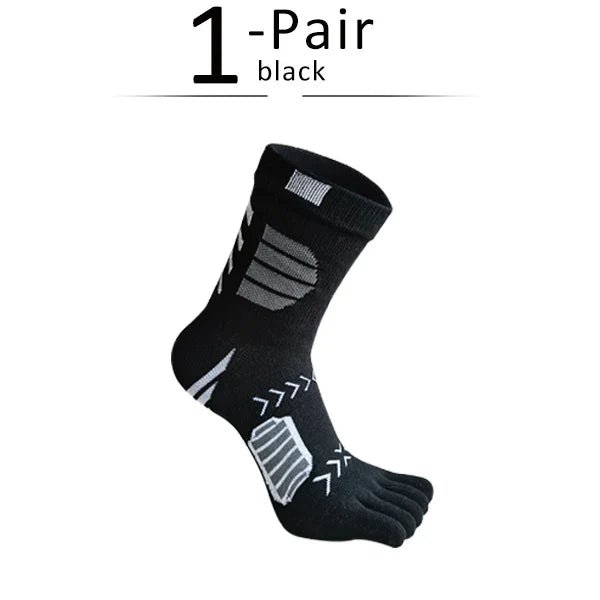 Ergonomic Cotton Blend Toe Socks — Breathable Support for All - Day Comfort (black ) - | Zavonix